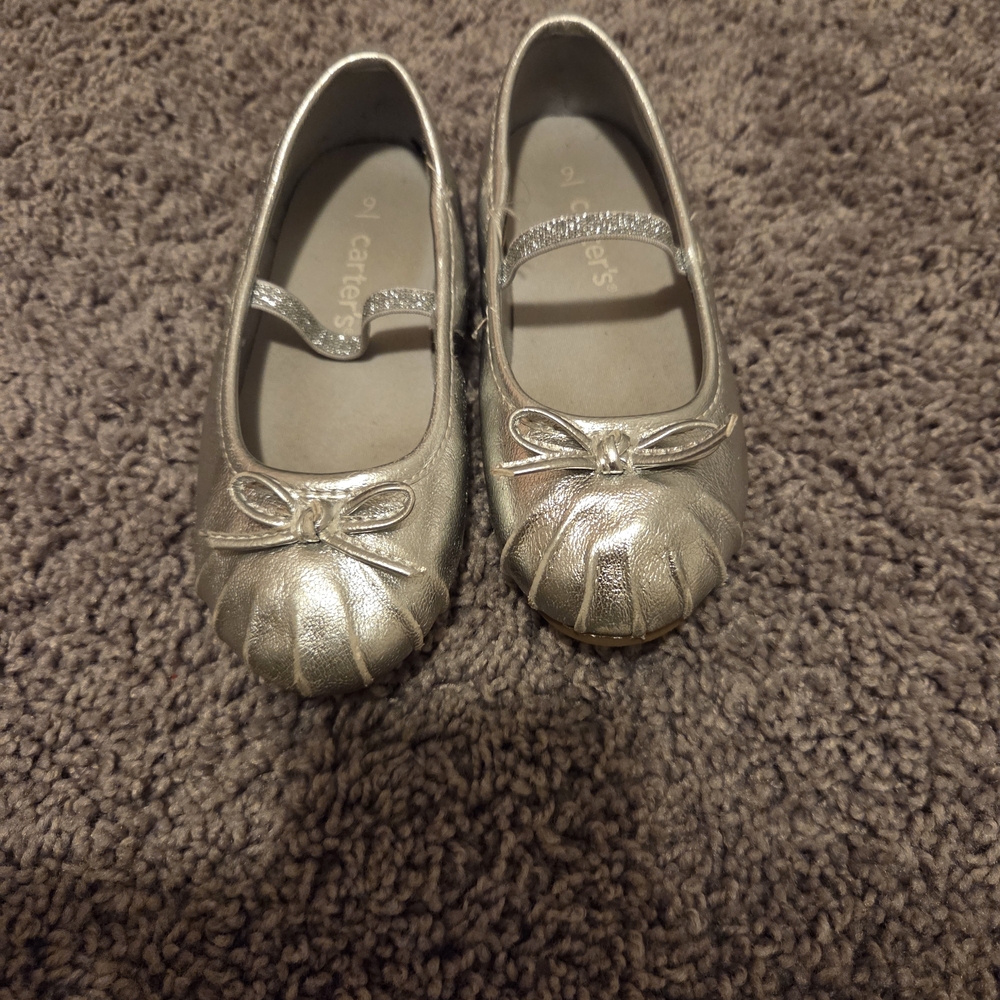 Carter's Metallic Silver Kids Dress Shoes